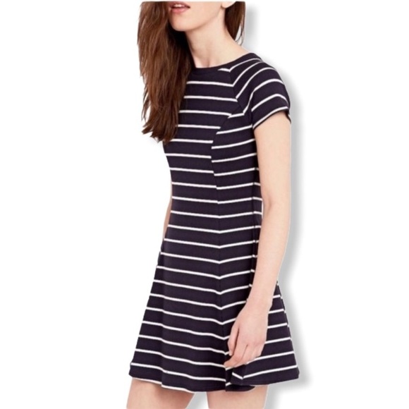 BDG Dresses & Skirts - BDG STRIPED RIBBED SHORT SLEEVE DRESS